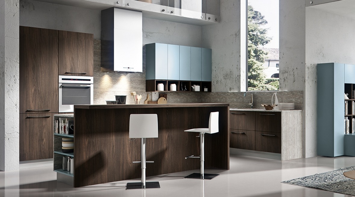 Cucine moderne con isola in legno