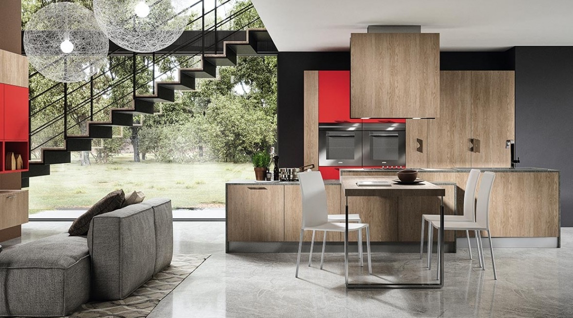 Cucine legno chiaro moderne