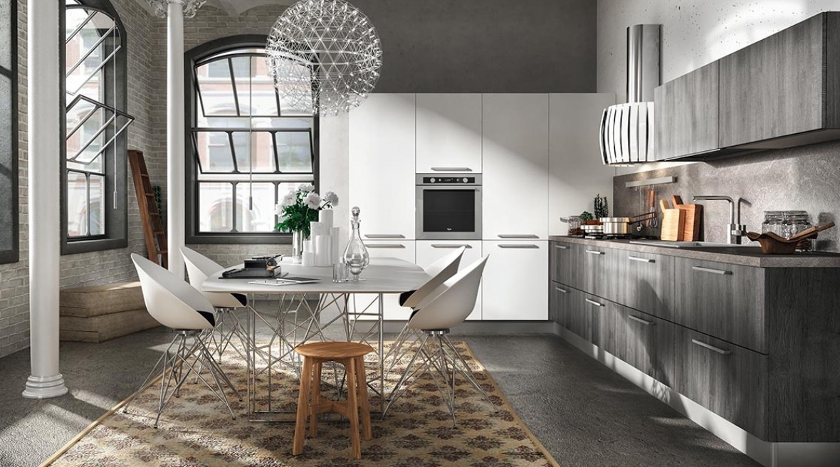 Cucine moderne bianche e legno