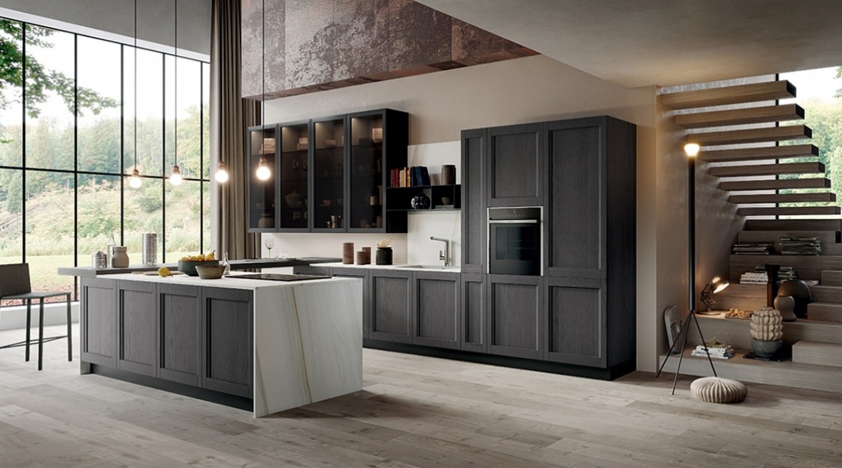 Cucine moderne in legno grigio