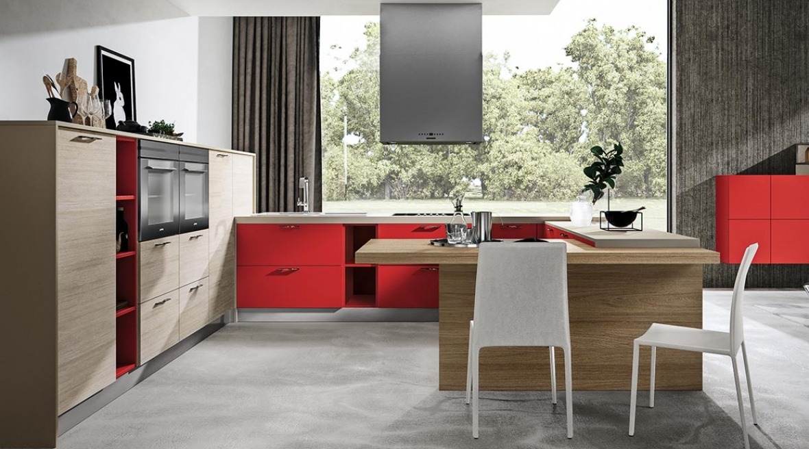 Cucine moderne nere e legno